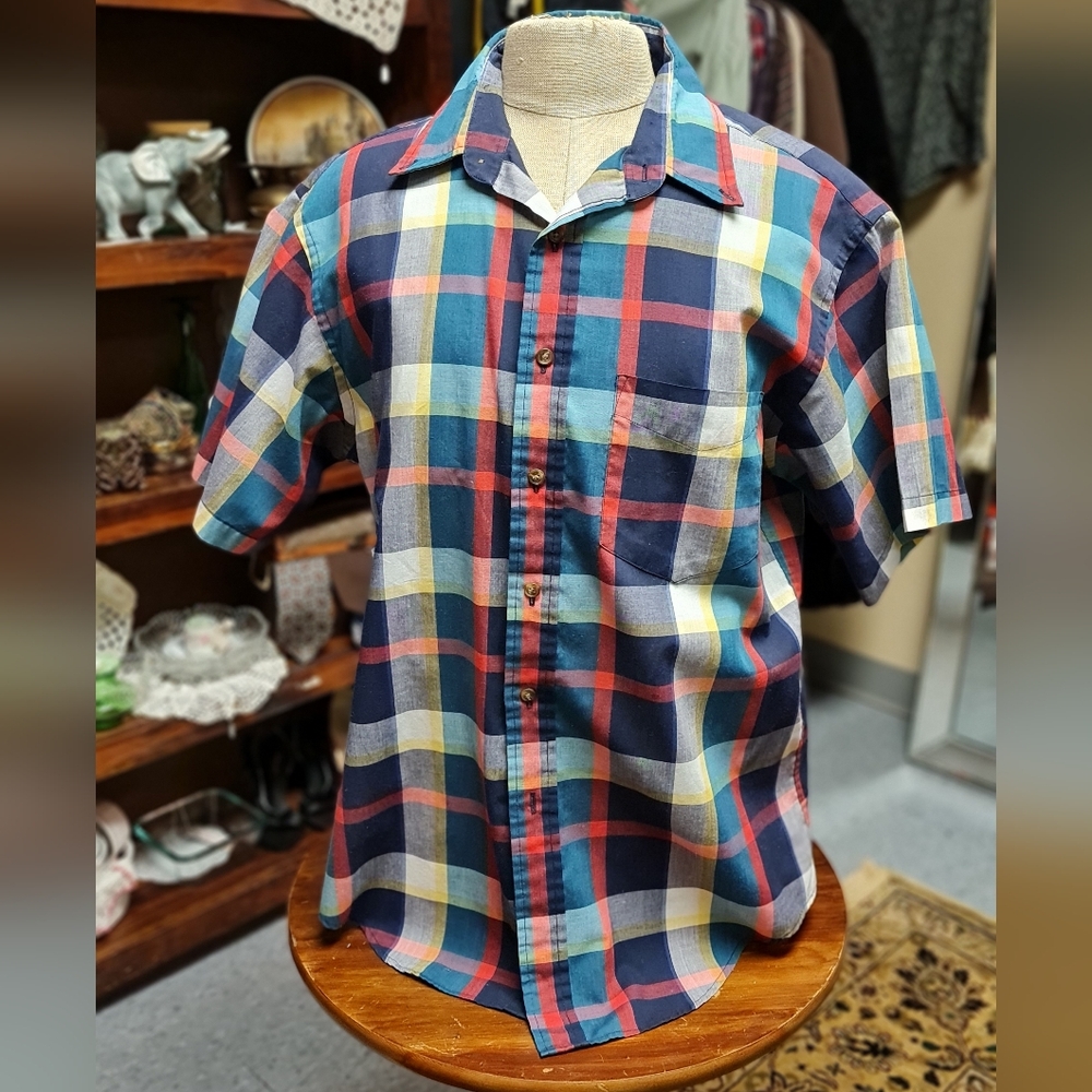 The Artow Company Multicolored Plaid Short Sleeve Shirt size XL